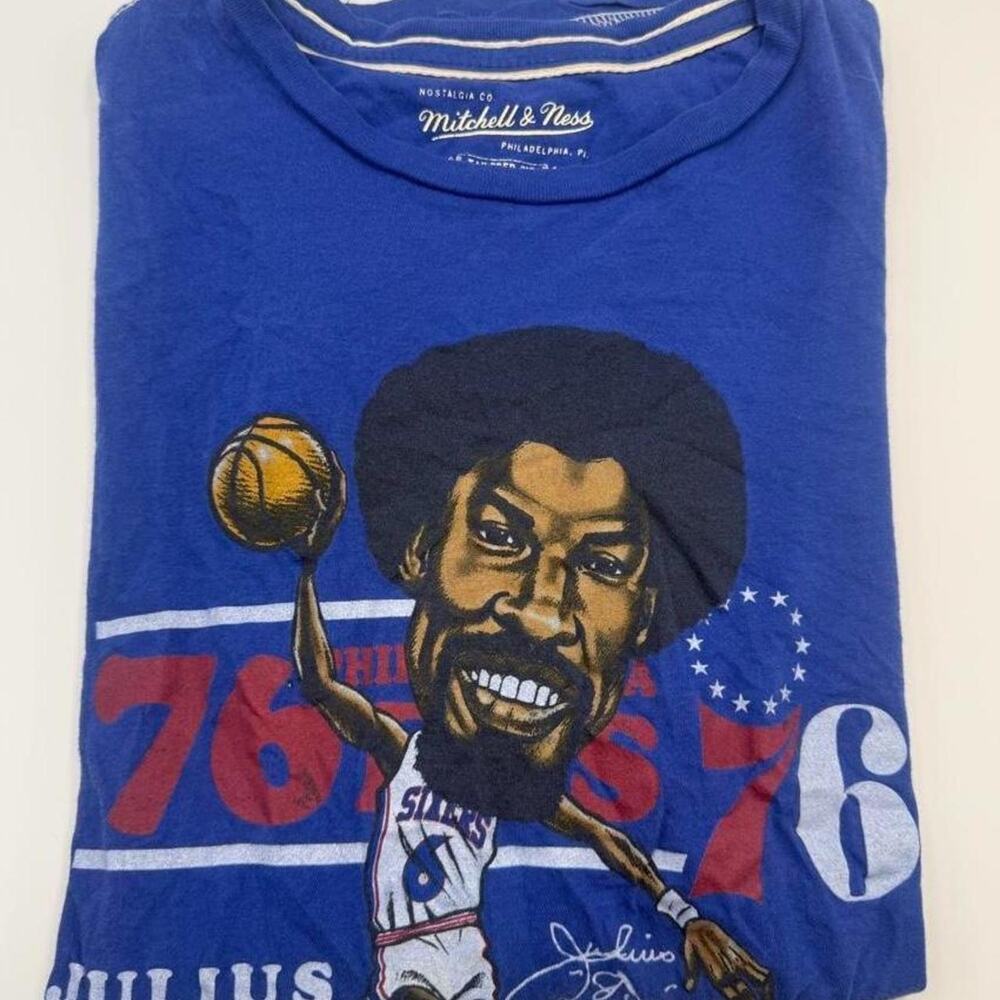 Mitchell & Ness Vntg DR. J Julius Erving T Shirt Philadelphia 76ers fits medium